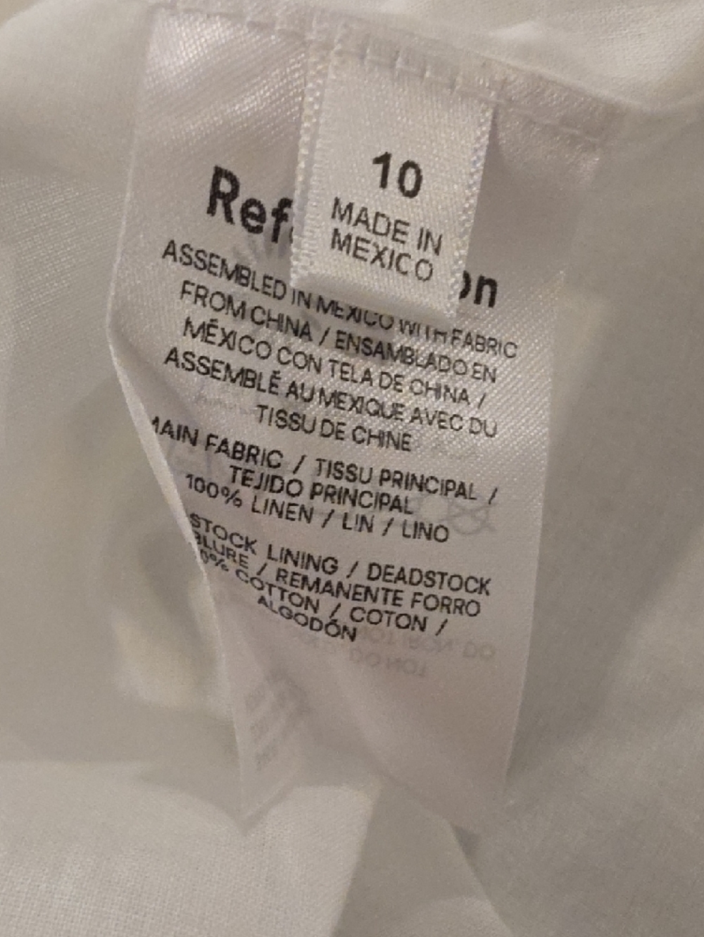 Reformation White Linen Strapless Midi Dress with Side Slit size 10 new with tag - Picture 12 of 12